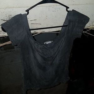 Off the shoulder gray crop top